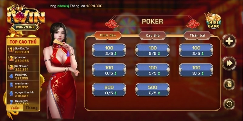 Poker là game đánh bài được yêu thích nhất tại cổng cược