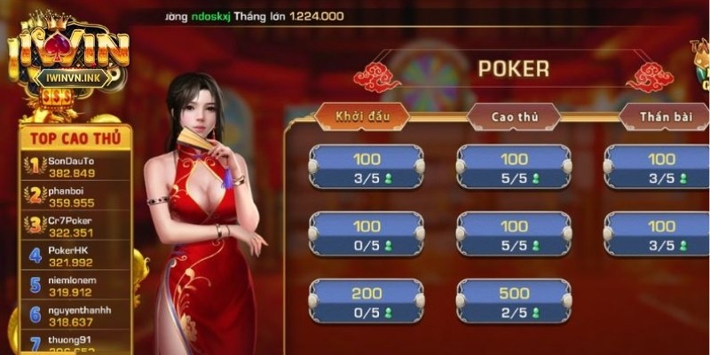 Hướng dẫn chơi Game Poker iWinclub đơn giản và dễ hiểu